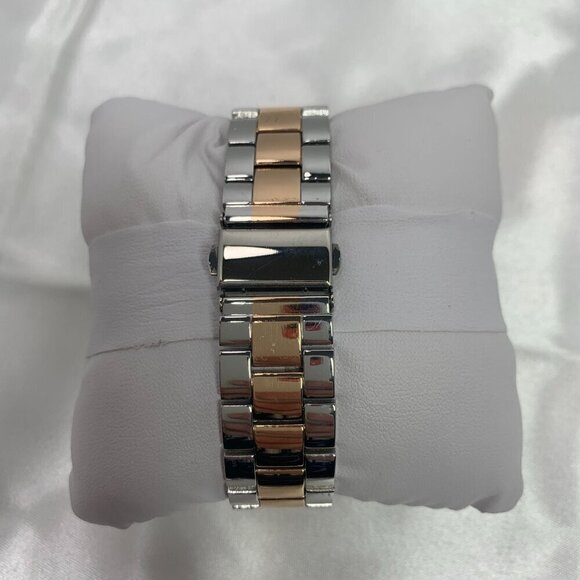 Womens FMD Quartz Analog Watch Rose Gold Silver Crystal Accents New Battery - Picture 5 of 8